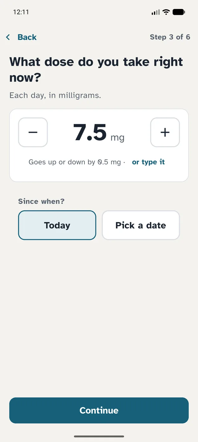 Enter the plan your doctor gave you