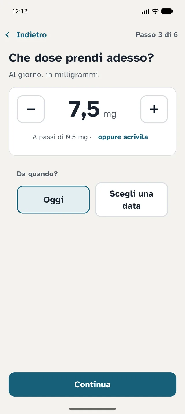 Inserisci il piano del tuo medico